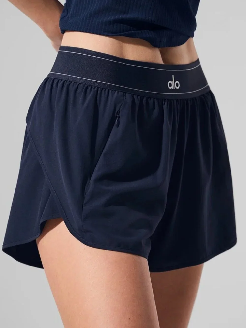 (NWT) 🏃 Alo Yoga Match Point Short Navy Blue Tennis Shorts Athletic Activewear - Picture 1 of 10